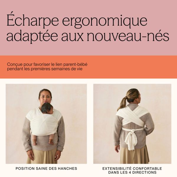 Écharpe de portage Aura en tissu tricoté Noir clair