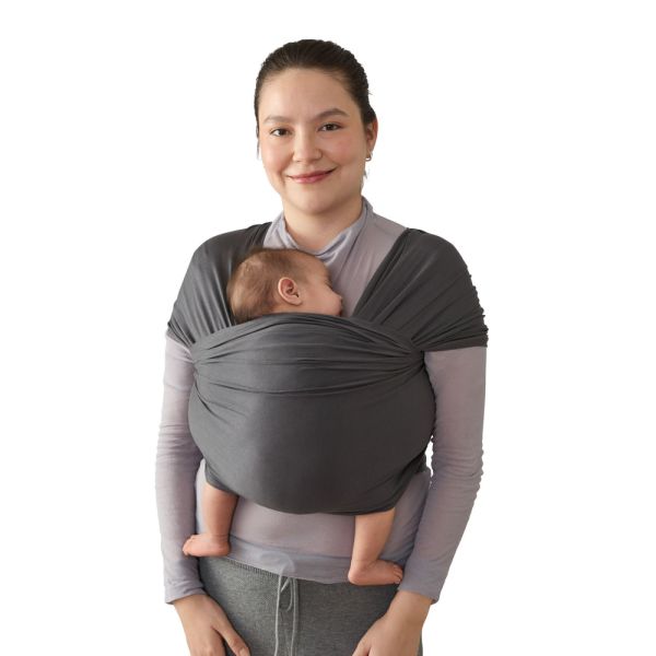 Écharpe de portage Aura en tissu tricoté Noir clair