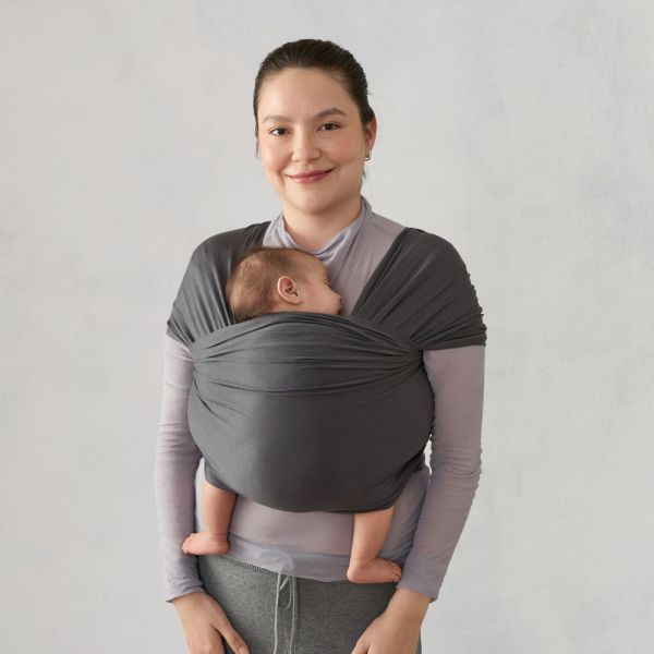 Écharpe de portage Aura en tissu tricoté Noir clair