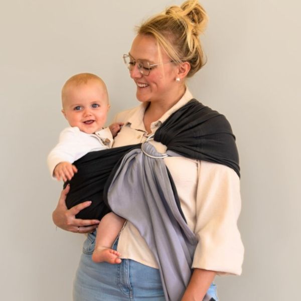Écharpe de portage sans noeud - Tricot-Sling - Gris velvet