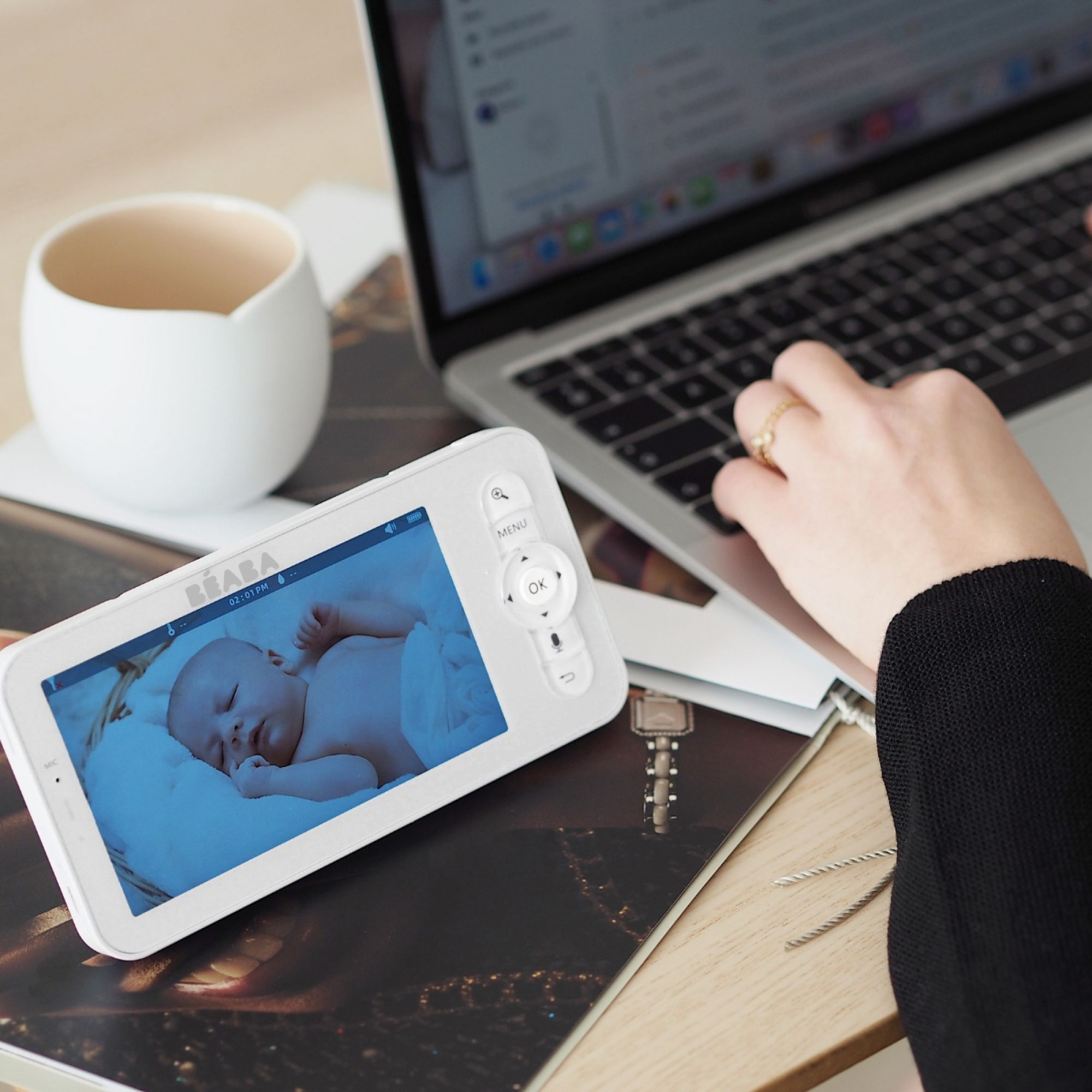 BEABA Ecoute bébé vidéo / babyphone ZEN Connect gris perle sur marjanemall  aux meilleurs prix au Maroc