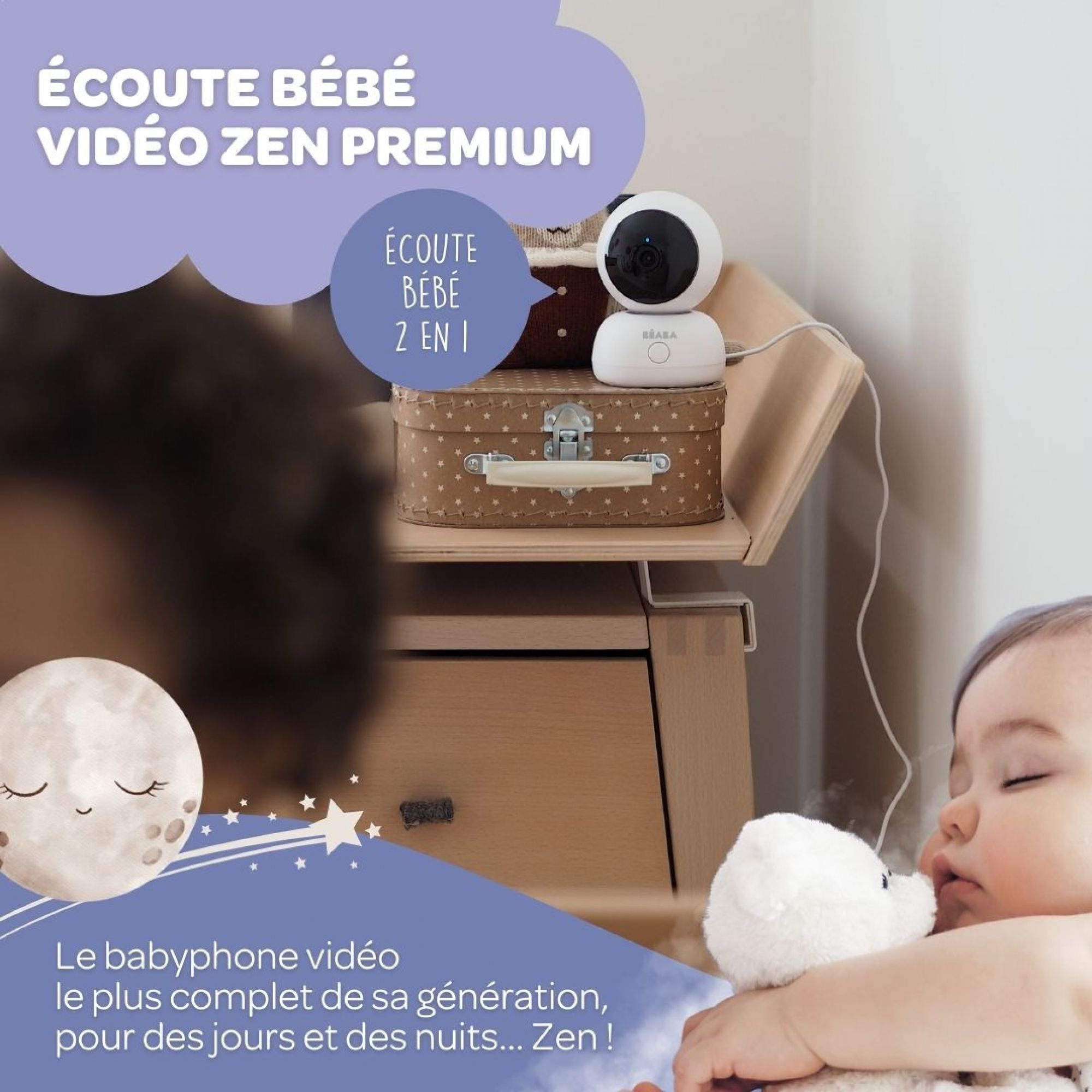 Babyphone vidéo Zen Connect gris perle : Béaba