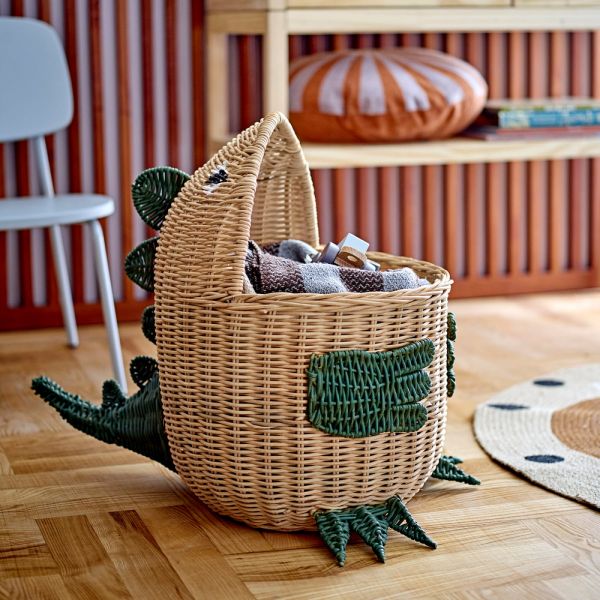 Panier de rangement Rotin avec couvercle - animaux Dinosaure Eddi