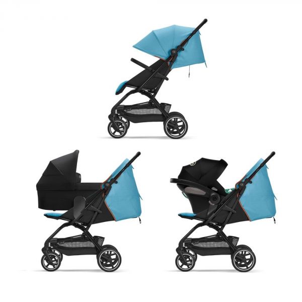 Poussette EEZY S+ 2 Turquoise châssis noir 2022