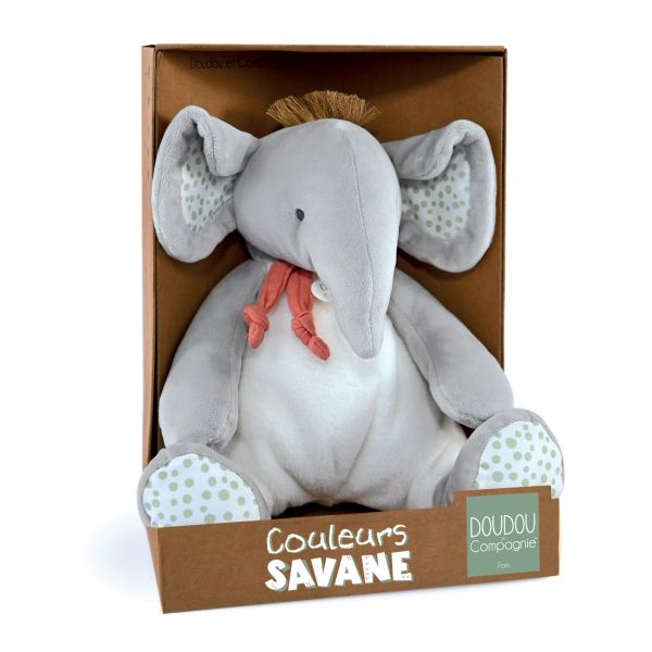 Peluche 30 cm Couleurs Savane Éléphant