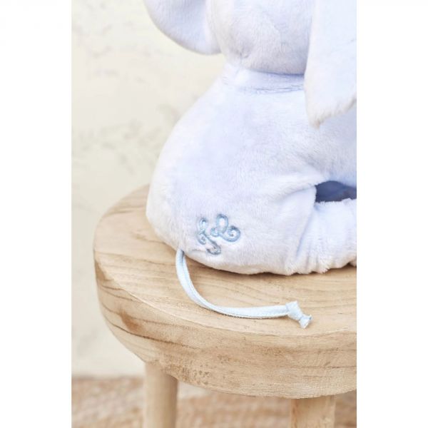 Peluche Ferdinand, l'éléphant 25 cm bleu ciel