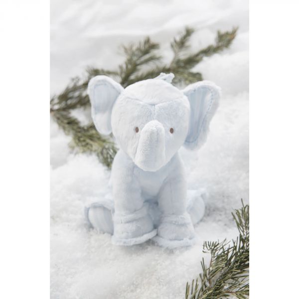 Peluche Ferdinand, l'éléphant 25 cm bleu ciel