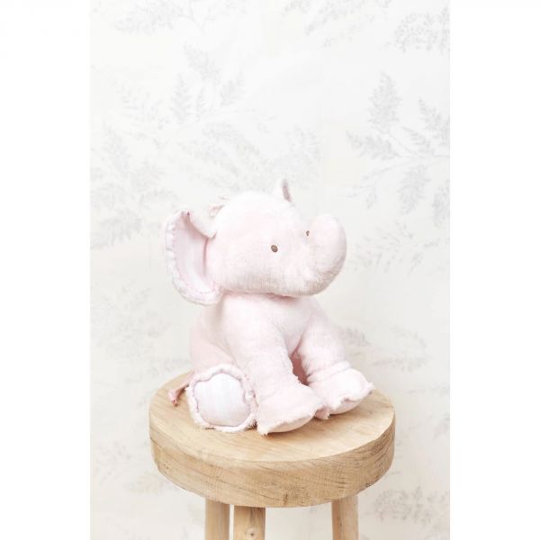 Peluche Ferdinand, l'éléphant 25 cm rose