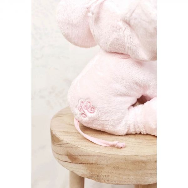 Peluche Ferdinand, l'éléphant 25 cm rose