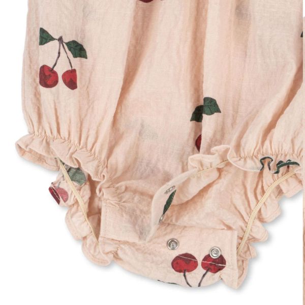 Barboteuse en tissu Elin Cerise - 6 mois