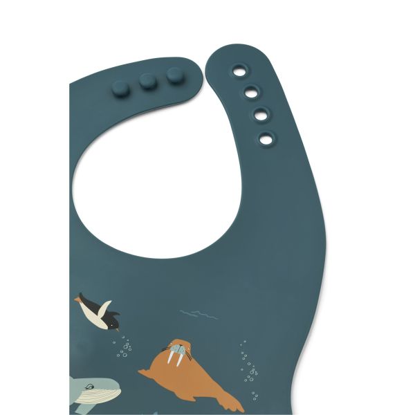 Lot de 2 bavoirs en silicone Ember Arctic Sea Ocean view
