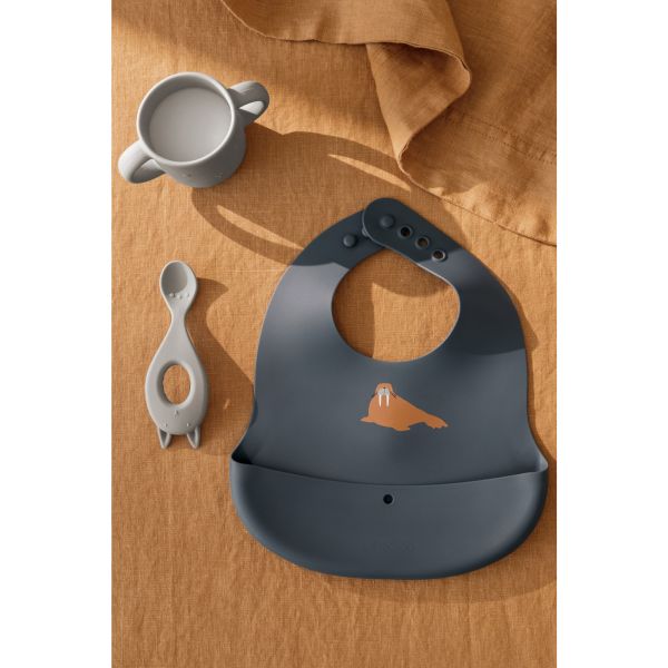 Lot de 2 bavoirs en silicone Ember Arctic Sea Ocean view