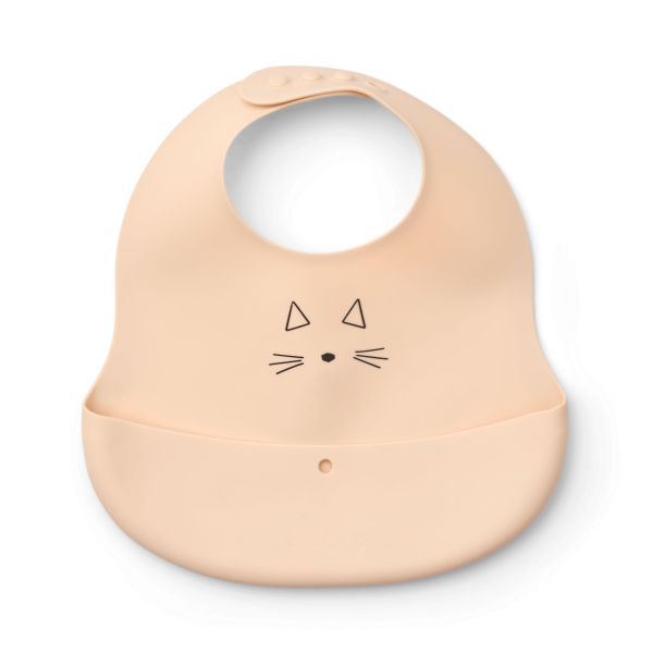 Lot de 2 bavoirs en silicone Ember Cat Apple Blossom Tuscany rose