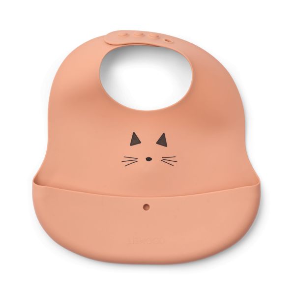 Lot de 2 bavoirs en silicone Ember Cat Apple Blossom Tuscany rose