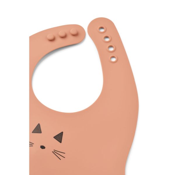 Lot de 2 bavoirs en silicone Ember Cat Apple Blossom Tuscany rose