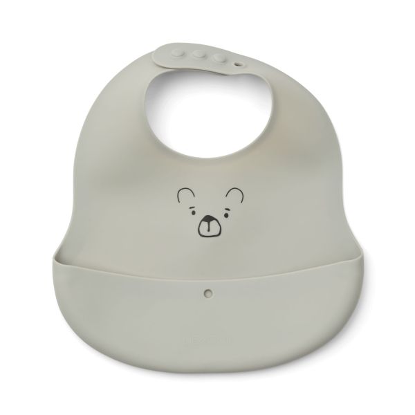 Lot de 2 bavoirs en silicone Ember Mr Bear Dove Blue Whale Blue