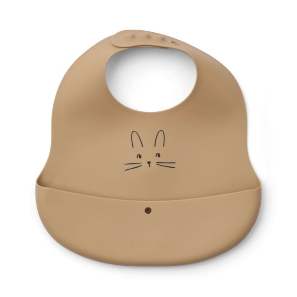 Lot de 2 bavoirs en silicone Ember Rabbit Sandy Oat