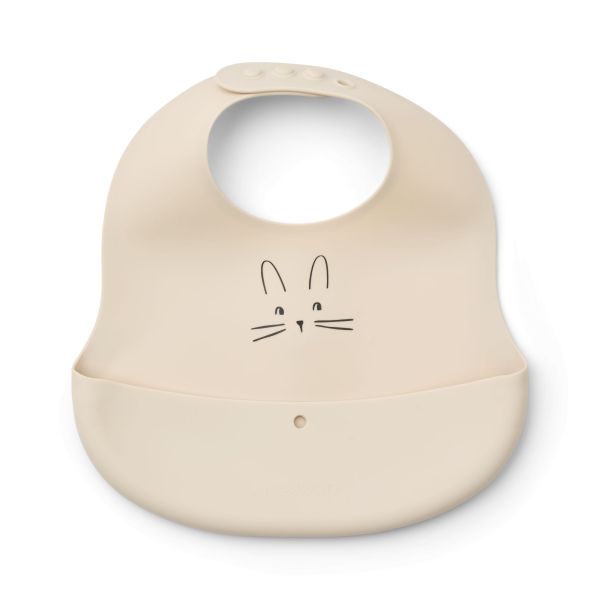 Lot de 2 bavoirs en silicone Ember Rabbit Sandy Oat