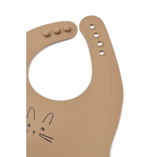 Lot de 2 bavoirs en silicone Ember Rabbit Sandy Oat