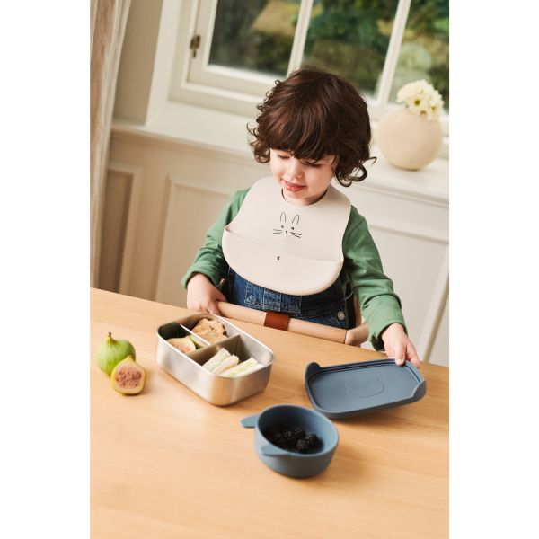 Lot de 2 bavoirs en silicone Ember Rabbit Sandy Oat