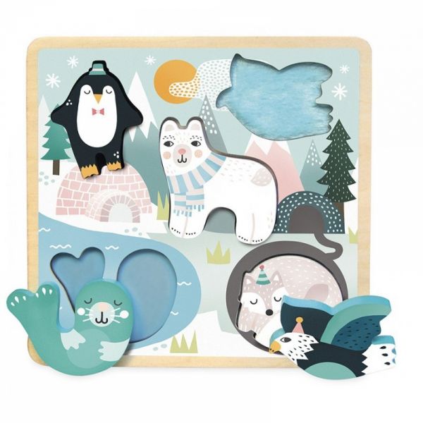 Vilac - Puzzle encastrement tactile Banquise