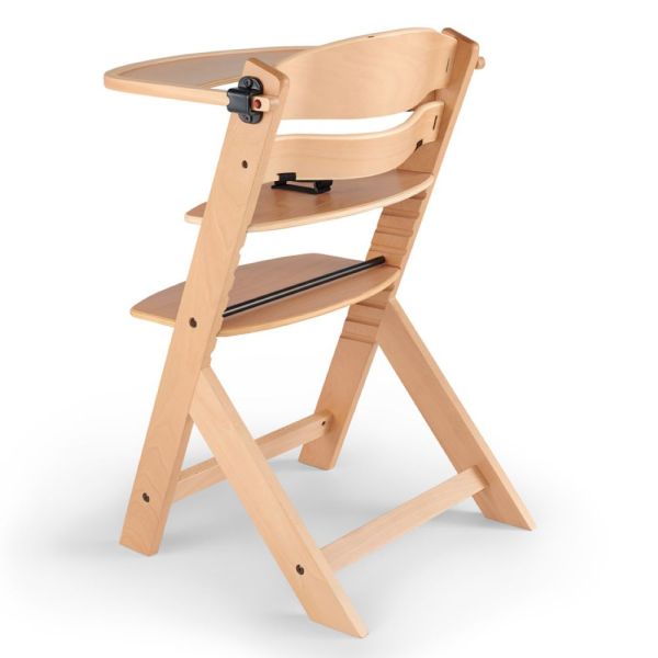 Chaise haute Enock naturelle avec plateau + transat Calmee Grey