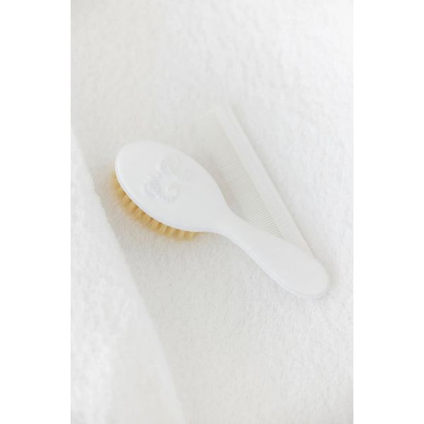 Kit brosse et peigne bébé imprimé Monogramme