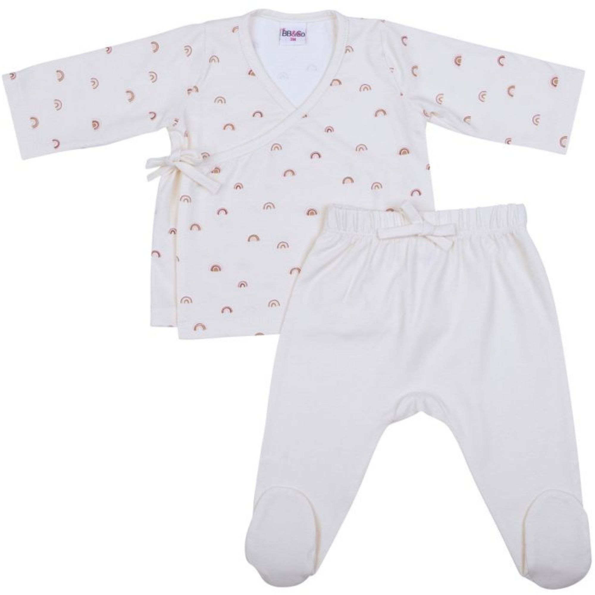 Chicco Ensemble Bébé Cache-Cœur Et Pantalon à Pied En Coton Doux - Idéal Printemps Automne - Conçu En Italie