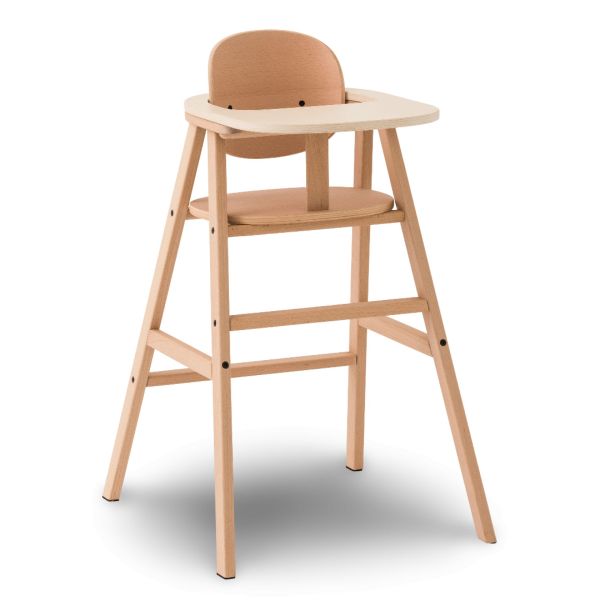 Chaise haute évolutive en bois Growing Green avec plateau