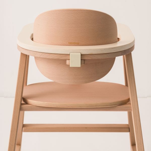 Chaise haute évolutive en bois Growing Green avec plateau