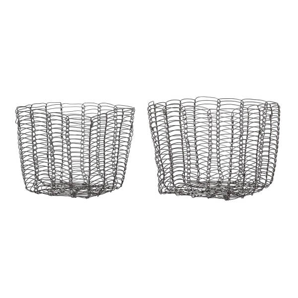 Ensemble de 2 paniers en fil gris