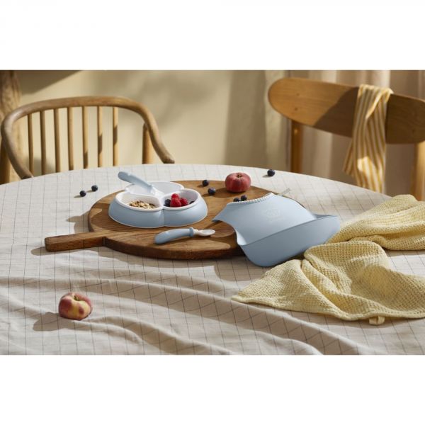 Coffret repas bébé 4 pièces bleu pastel