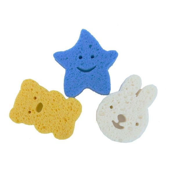 Lot de 3 éponges en pulpe de bois naturel