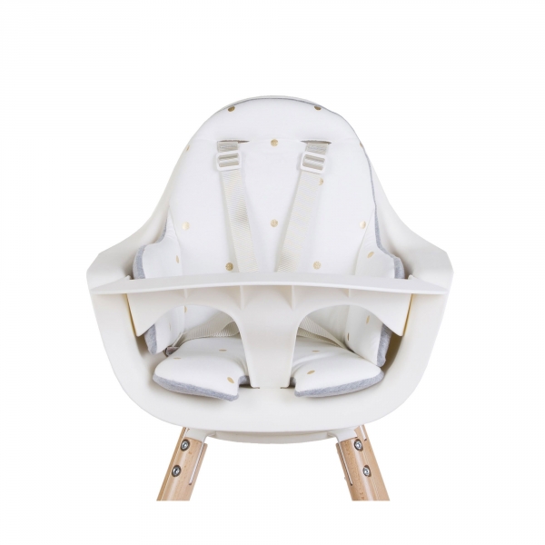Coussin de chaise Evolu 2 et Evolu ONE.80° Blanc à pois or