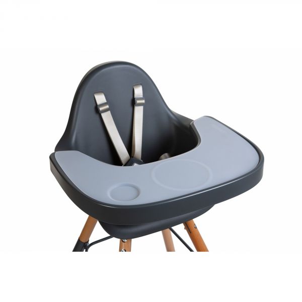 Tablette chaise Evolu 2 grise et set en silicone