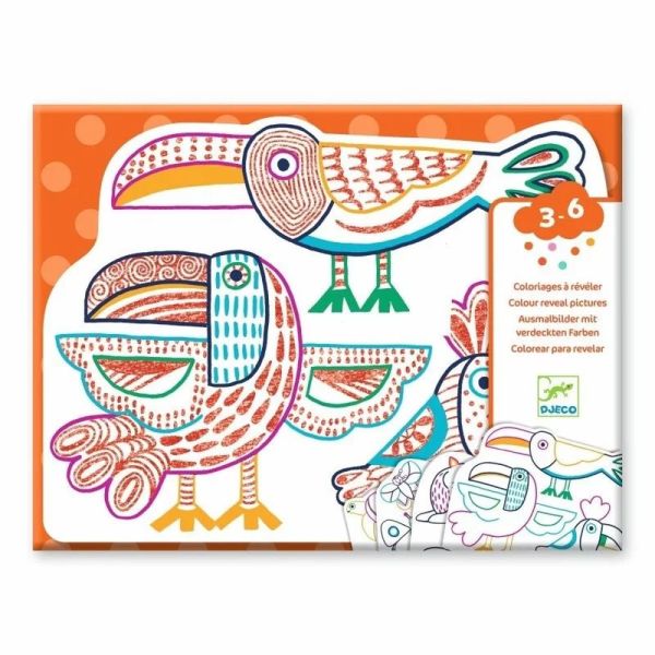 Coloriage pour enfant Dessins à révéler Familles sauvages