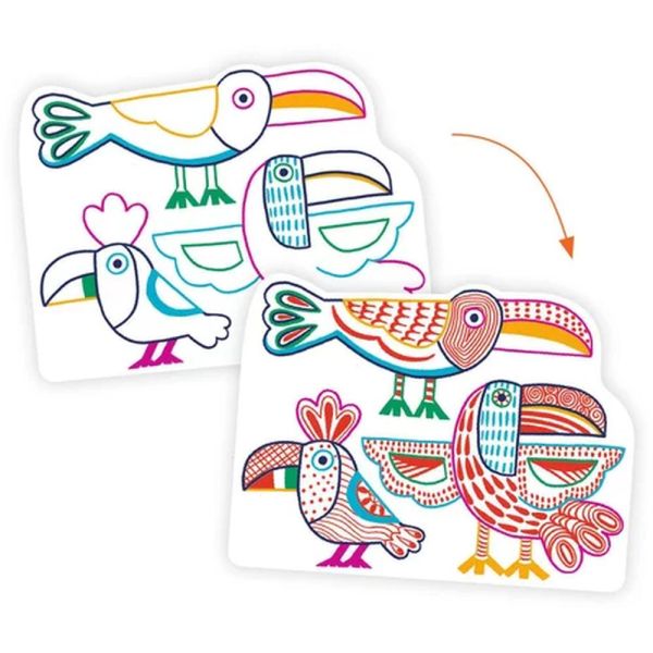 Coloriage pour enfant Dessins à révéler Familles sauvages