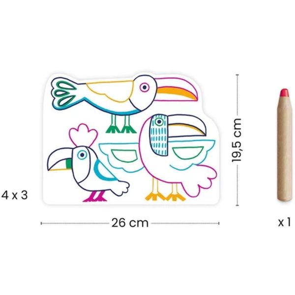 Coloriage pour enfant Dessins à révéler Familles sauvages
