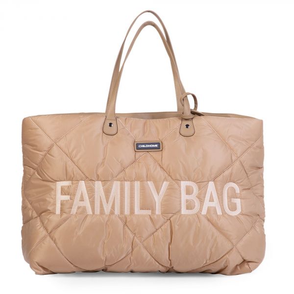 Sac à langer Family bag matelassé beige