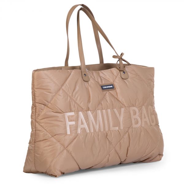 Sac à langer Family bag matelassé beige