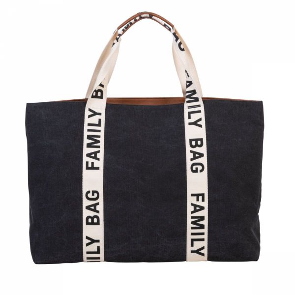 Sac à langer family bag signature canvas Noir