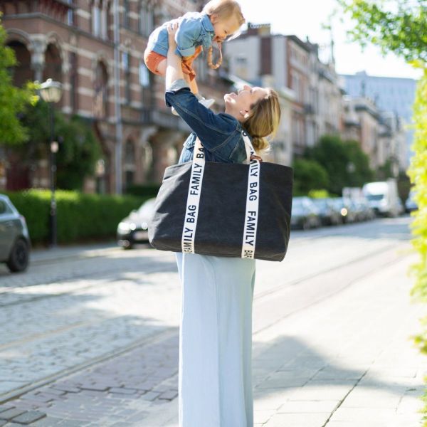 Sac à langer family bag signature canvas Noir