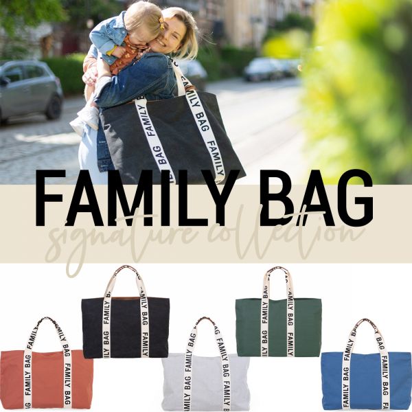 Sac à langer family bag signature canvas Noir