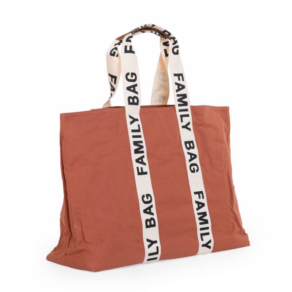 Sac à langer family bag signature canvas terracotta