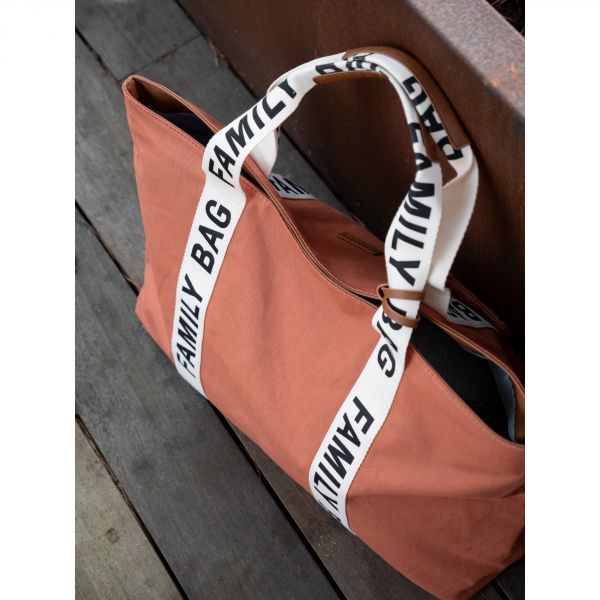 Sac à langer family bag signature canvas terracotta