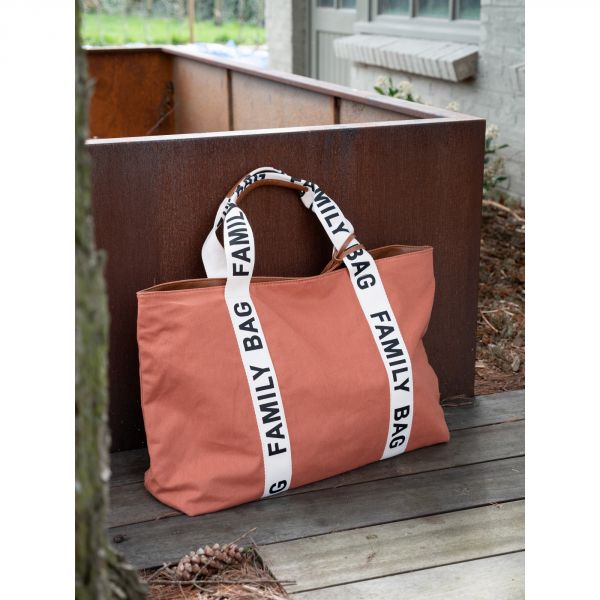 Sac à langer family bag signature canvas terracotta