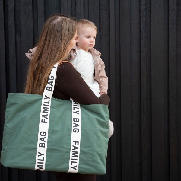 Sac à langer family bag signature canvas Vert