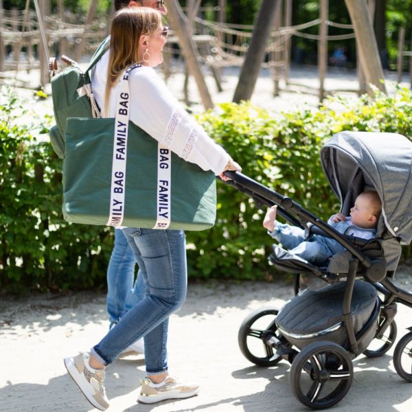 Sac à langer family bag signature canvas Vert