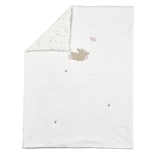 Plaid 75 x 100 cm velours blanc Fanfan