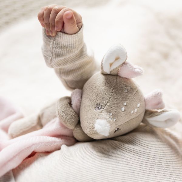 Doudou câlin Fanfan biche 27*27cm rose Fanfan
